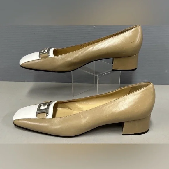 Gucci Marmont Ballet Loafer Beige & White Heels - Size 9B, w/ COA - Picture 5 of 16
